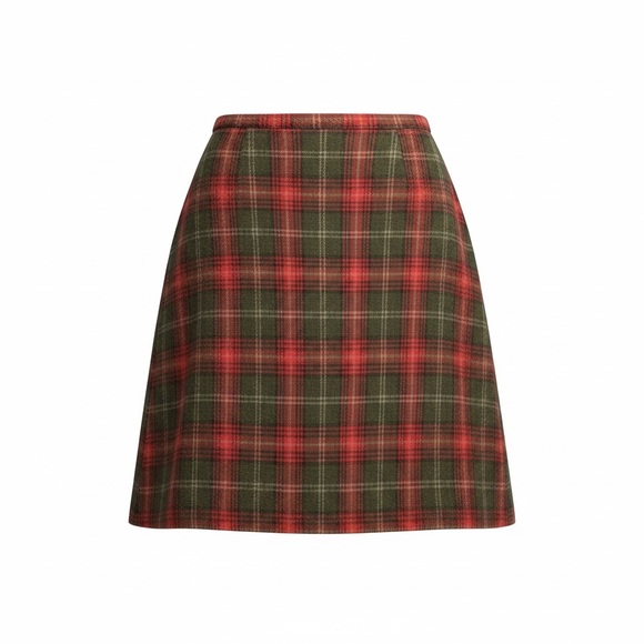 Easy Pieces New York Dresses & Skirts - Easy Pieces Plaid Skirt size 16 Vintage 16' across Red & Green USA wool poly